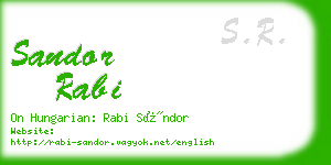 sandor rabi business card